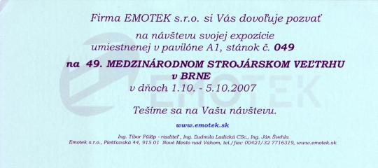 Pozv�nka na MSV Brno 2007