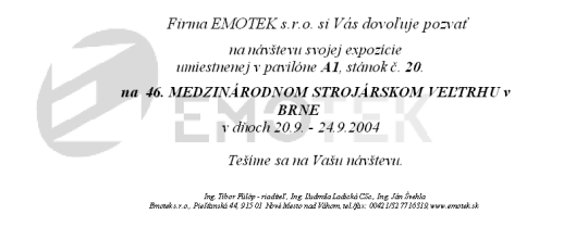Pozv�nka na MSV Brno 2004