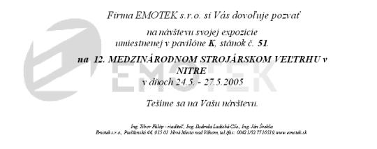 Pozv�nka na MSV Nitra 2005